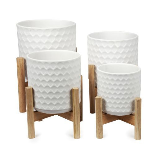 Pot - Shell White W/Stand XL