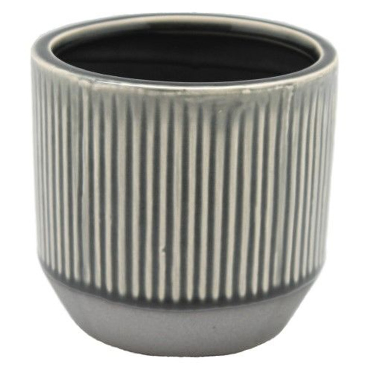 Pot - Grey Ceramic Round