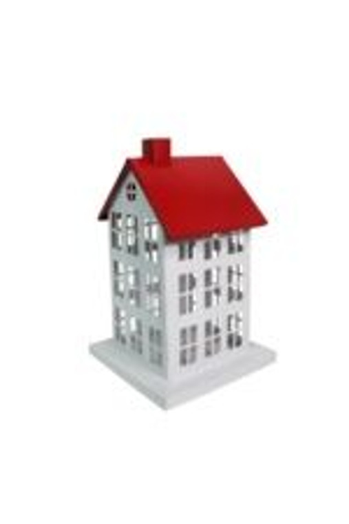 Metal House - White Red Small