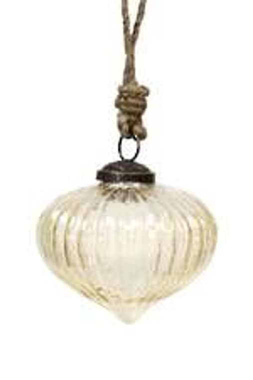 Christmas - Gold Reeded Bauble