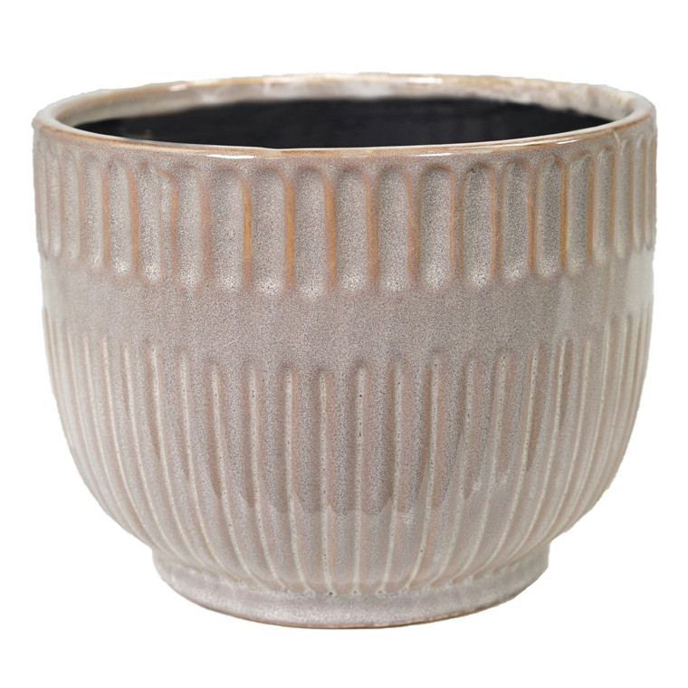 Ceramic Pot - Beige Round 20cm