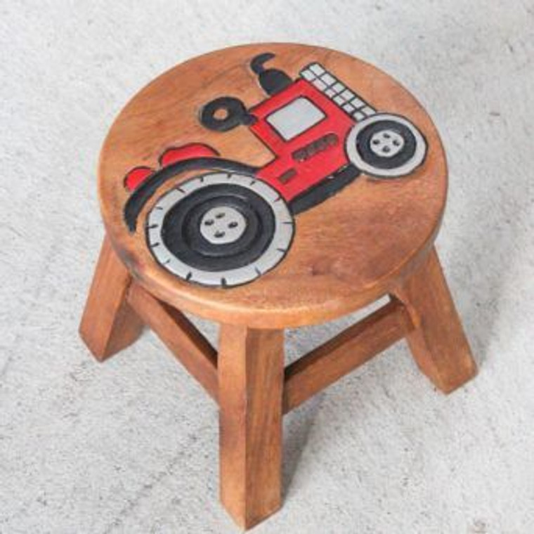 Teak Stool - Recycled Tractor