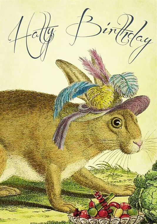 Card - Rabbit With Feather Hat