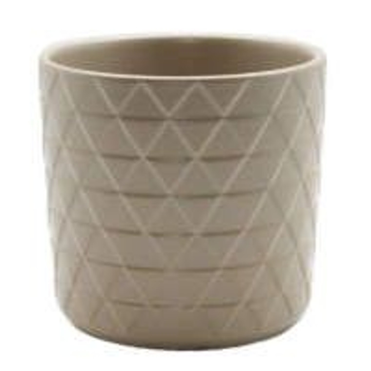 Ceramic Pot - Light Brown 18cm