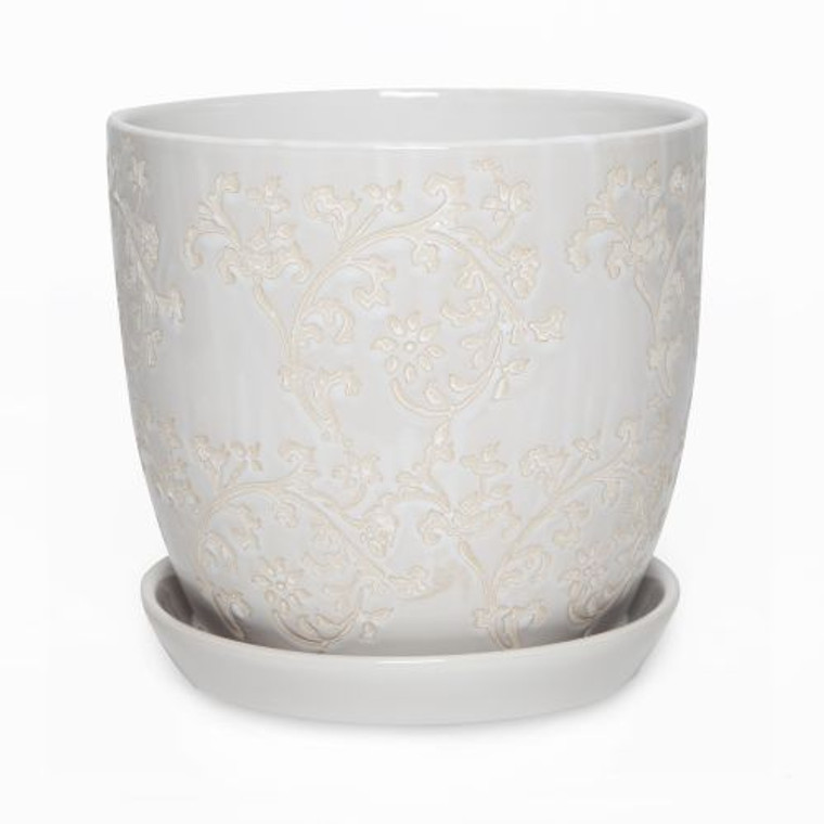 Planter - Baroque White 17cm