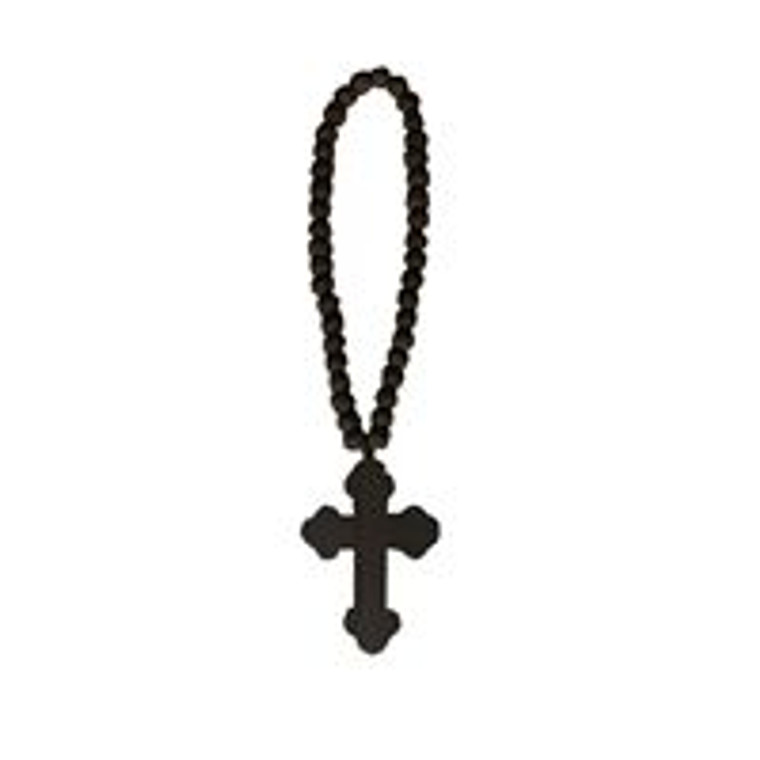 Wall Cross - Beads Black 67cm