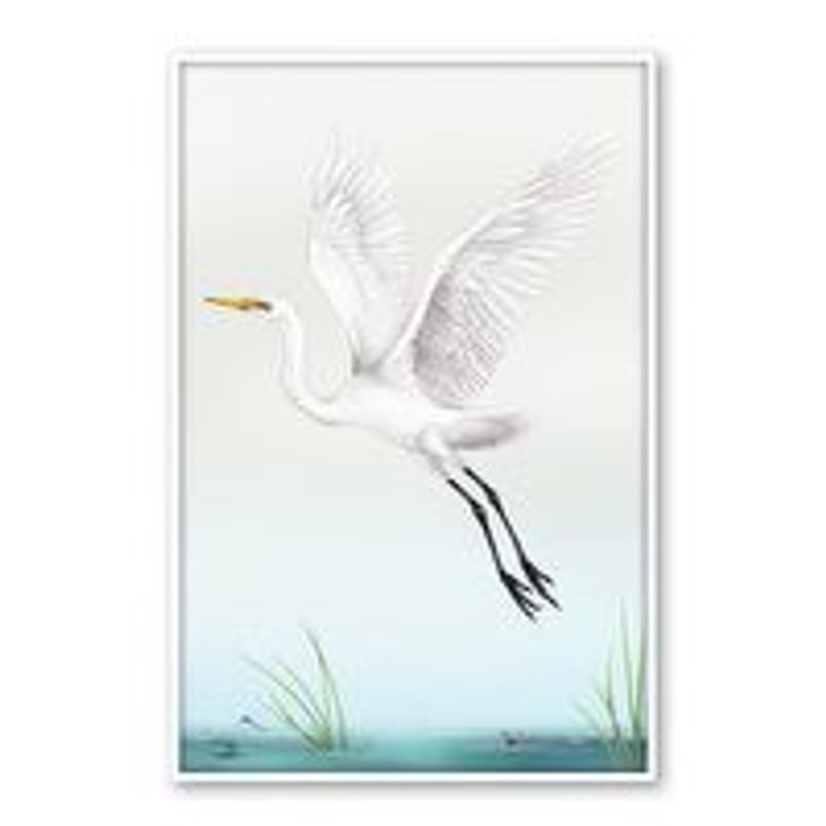 Canvas Framed - White Heron La