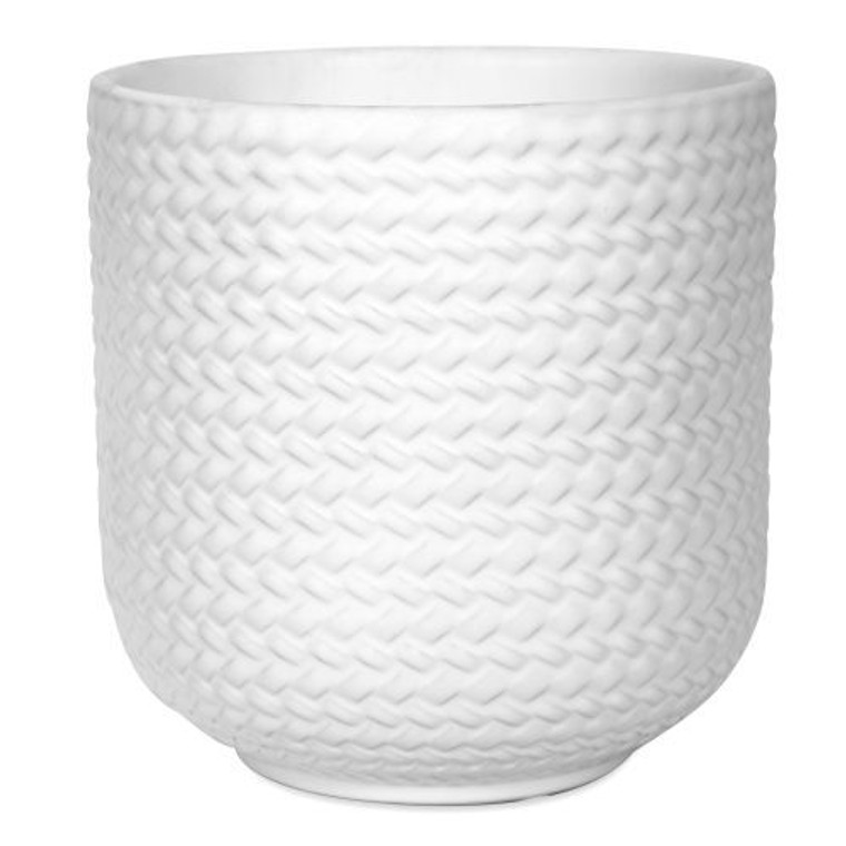 Pot - Weave White 18cm
