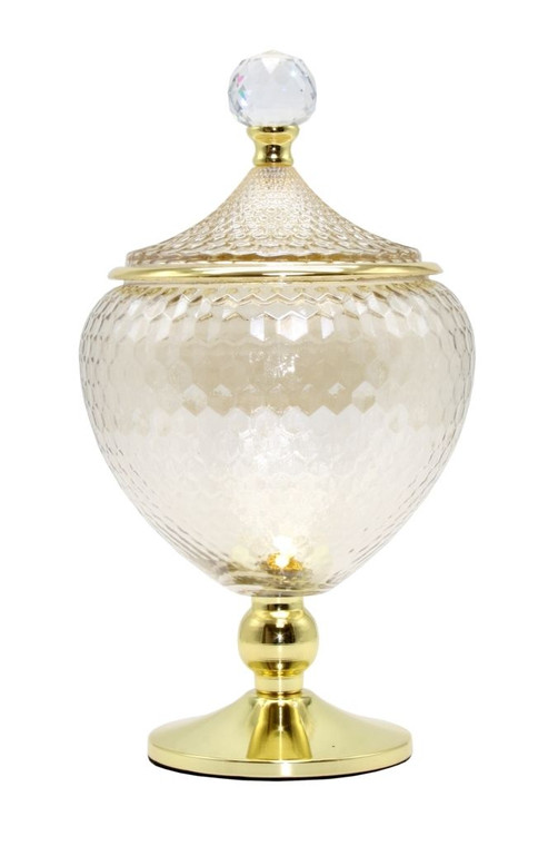Jar - Pedestal Glass & Gold