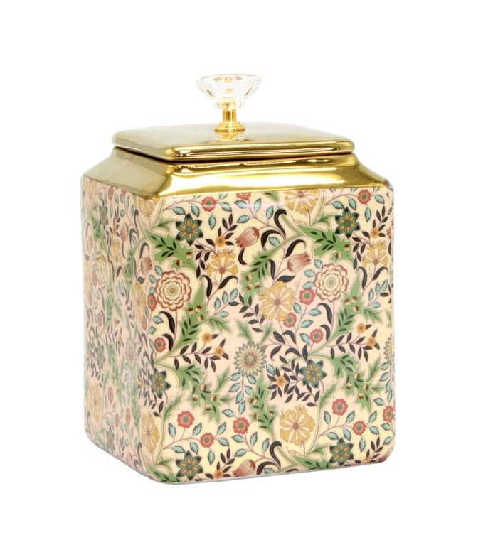 Jar - Floral Square 20cm