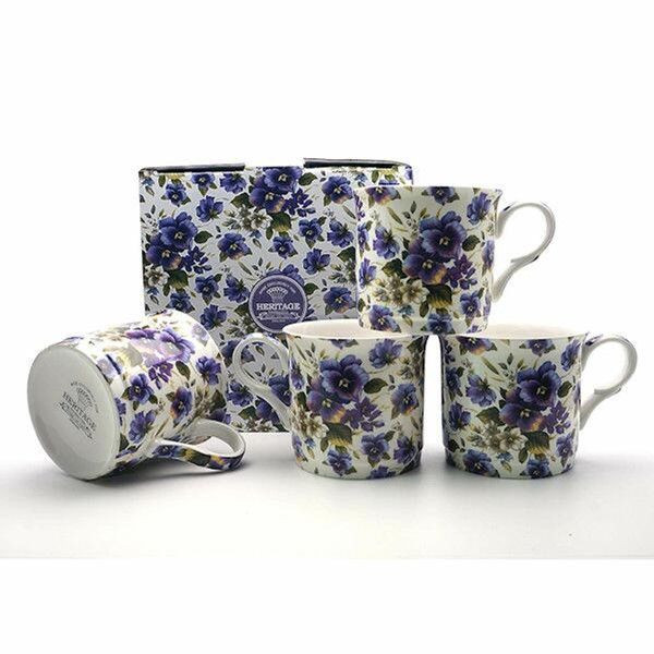 Mug - Bone China Summer Pansy