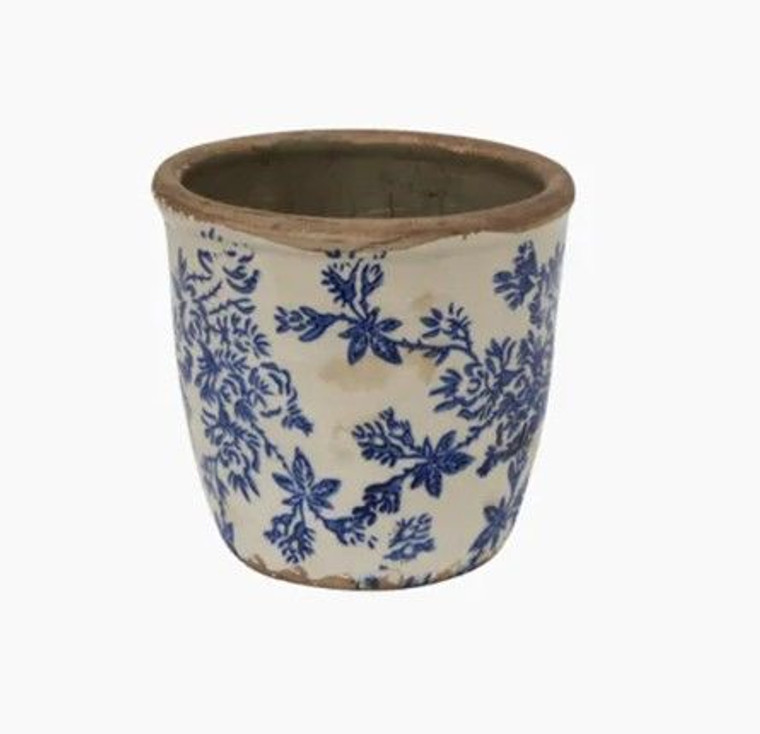 Pot - Floral Blue S