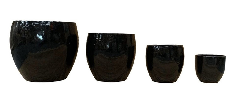 Pot - Moon Glazed Black L
