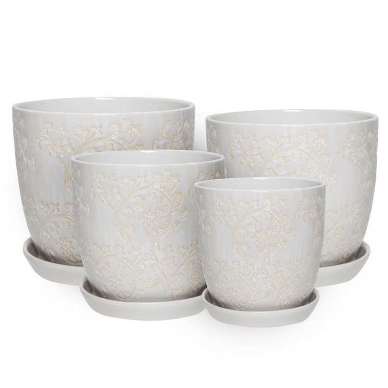 Planter - Baroque White L