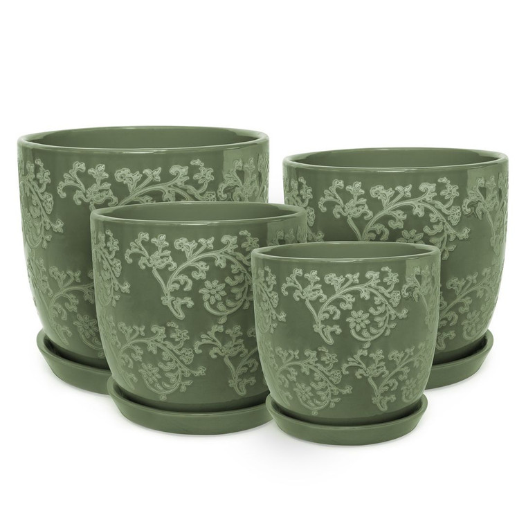 Planter - Baroque Green L