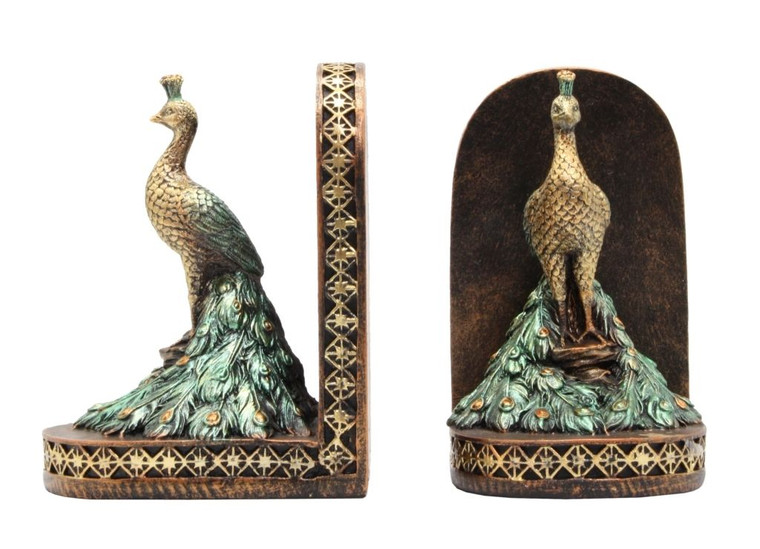 Bookends - Peacock 18cm