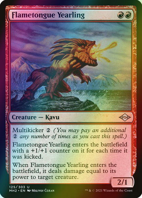 Flametongue Yearling (125) (foil, MH2)