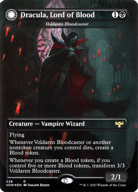 Voldaren Bloodcaster // Bloodbat Summoner (Borderless - 338) (VOW)