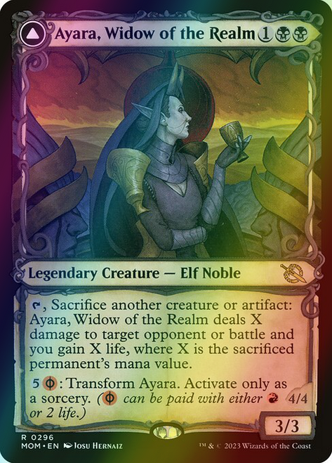 Ayara, Widow of the Realm // Ayara, Furnace Queen (Showcase - 296) (foil, MOM)