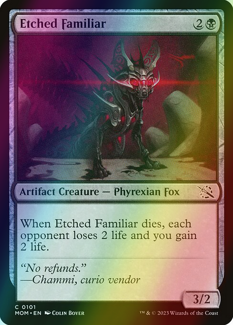 Etched Familiar (101) (foil, MOM)