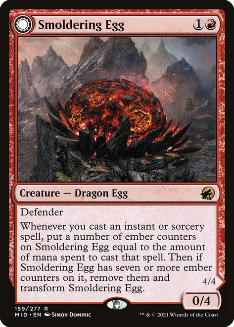 Smoldering Egg // Ashmouth Dragon (159) (MID)