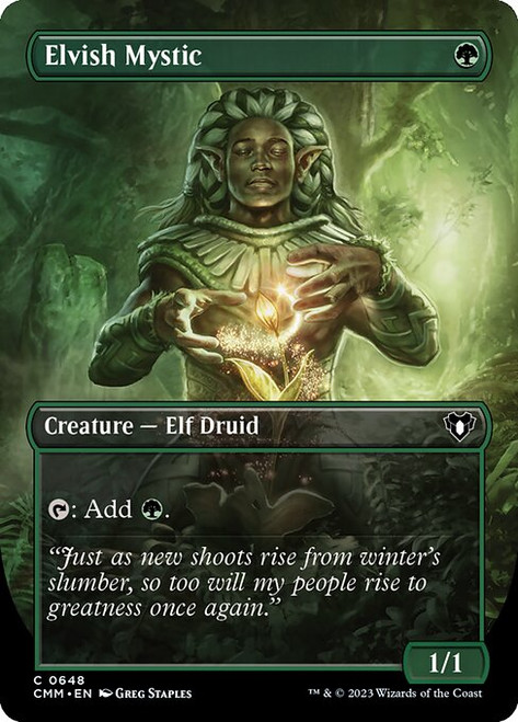 Elvish Mystic (Borderless - 648) (CMM)