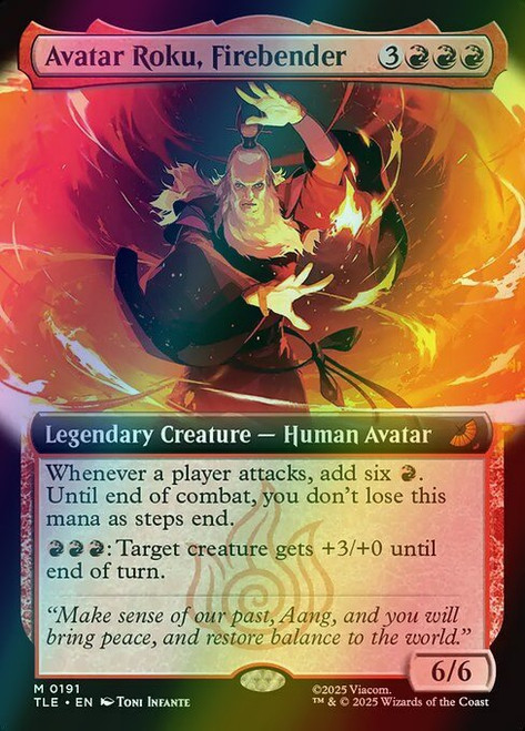 Avatar Roku, Firebender (Extended Art - 191) (foil, TLE)