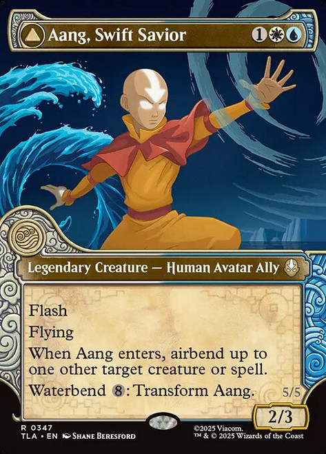 Aang, Swift Savior // Aang and La, Ocean's Fury (Borderless - 347) (TLA)
