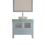 36 Inch Gray Wood and Glass Countertop & Sink Vanity Set – 8111BG