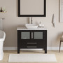 36 Inch Espresso Wood and Porcelain Vessel Sink Vanity Set – 8111