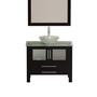 36 Inch Espresso Wood and Glass Sink & Countertop Vanity Set – 8111B