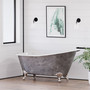 67 Inch Scorched Platinum Cast Iron Slipper Clawfoot Tub With Deck Holes & Brushed Nickel Feet - ST67-DH-BN-SP Lifestyle Image
