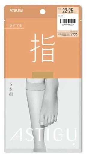 ASTIGU 指 Finger Toe-Separated Stockings Pantyhose Below-the-knee length