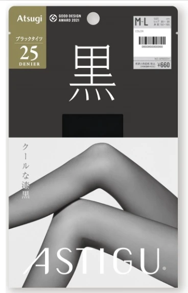 ASTIGU 黒 Black 25 denier Stockings Pantyhose
