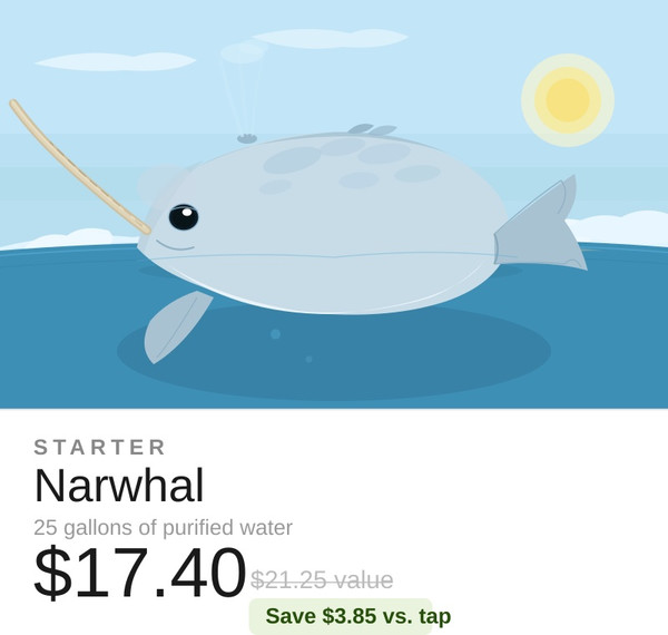 $21.25 Prepaid Narwhal Card