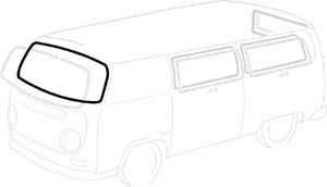 Windscreen Seal, Bus 1968-1979 Cal-Look Style (No Chrome Trim Recess)