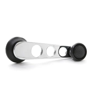 Window Winder Handles Chrome With Black Knob Pair