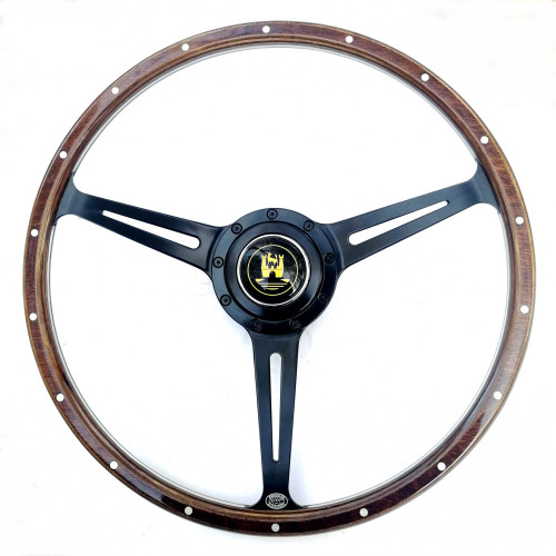 Black Woodgrain Steering Wheel With Gold Crest, Baywindow 74 - 79