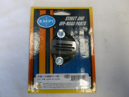Empi Billet Fuel Pump Block Off Plate 12-1600 Anodised Black