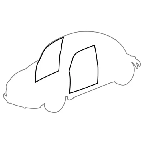 Door Seal, Pair,  Beetle 68- Black