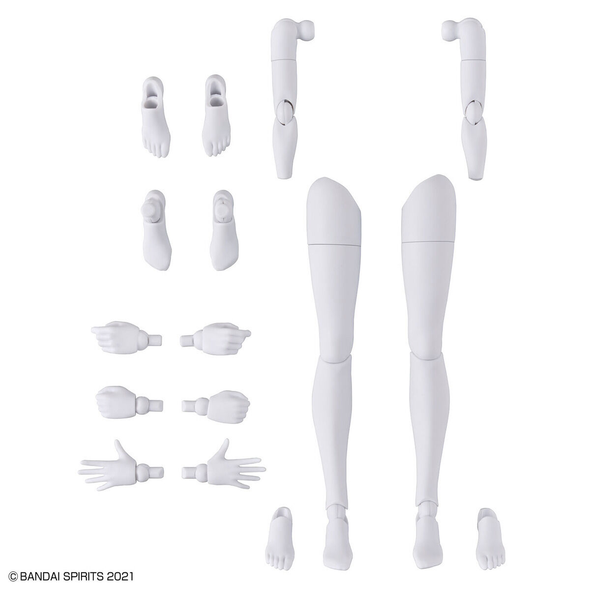 Bandai 30MS Option Body Parts Arm/Leg (White/Black) Image 1