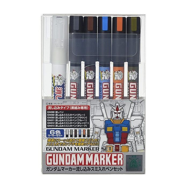 GSI Creos Gundam Marker Extra Thin (Panel Liner) Set Main Image