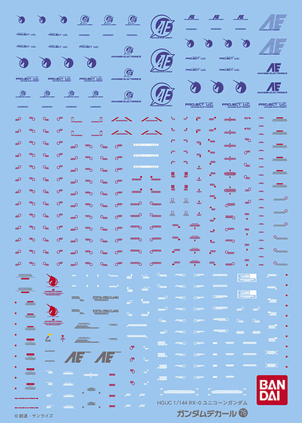Gundam Decal 76 1/144 HGUC RX-0 Gundam Unicorn