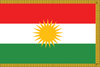 Flag of Kurdistan Nylon, Size 5' x 8' with Pole Hem and Gold Fringe (Open Market)