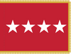Army General Flag, Nylon Applique, 4 Star 3' x 4' Polehem and Gold Fringe, 7142023 (Open Market)
