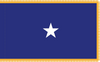 Air Force Brigadier General Flag, Nylon Applique, 1 Star 4' x 6' Polehem and Gold Fringe, 7152093 (Open Market)