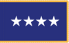 Air Force General Flag, Nylon Applique, 4 Star 4' x 6' Polehem and Gold Fringe, 7182093 (Open Market)