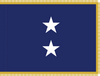 Navy Rear Admiral (Upper Half) Flag, Nylon Applique, 2 Star 3' x 4' Polehem and Gold Fringe, 7202023 (Open Market)