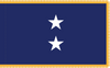 Navy Rear Admiral (Upper Half) Flag, Nylon Applique, 2 Star 4' x 6' Polehem and Gold Fringe, 7202093 (Open Market)