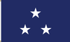 Navy Vice Admiral Flag, Nylon Applique, 3 Star 4' x 6' Header and Grommets, 7212091 (Open Market)